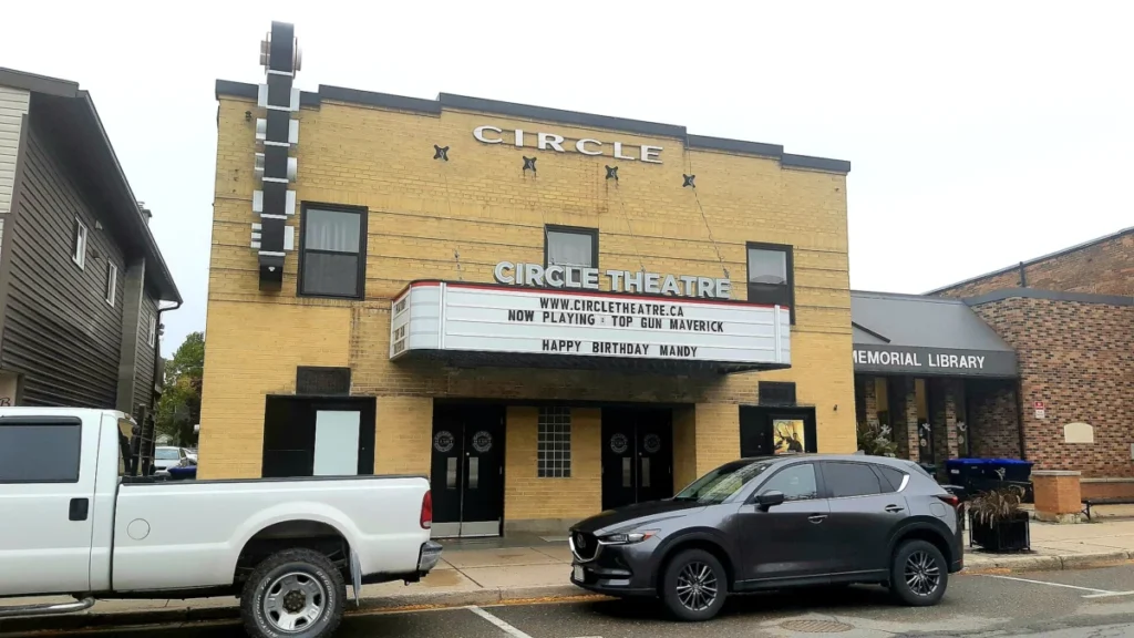 The Circle Theatre on the main street in downtown Alliston, Ontario