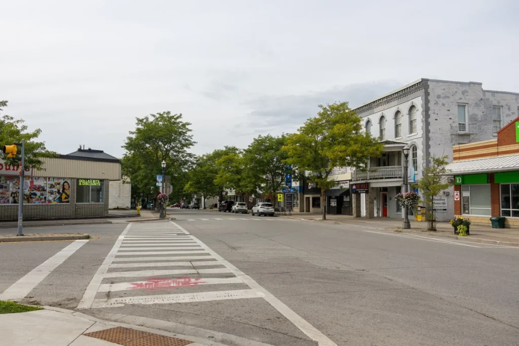 Simcoe Street in downtown Beaverton, Ontario