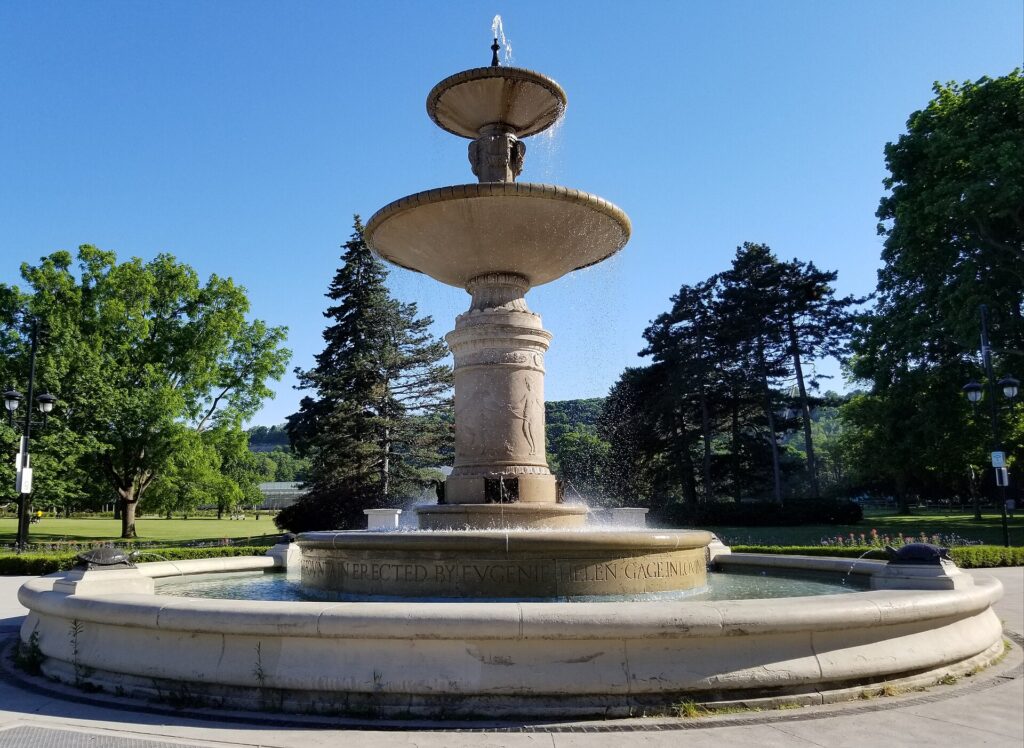 The fountain in Gage Park, downtown Brampton