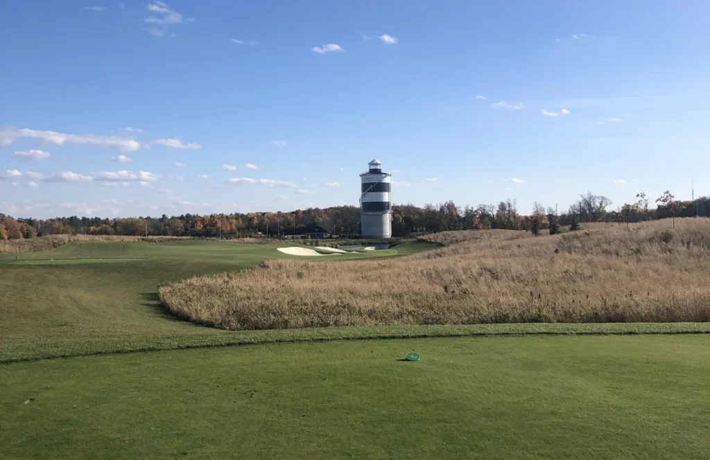 The Nest golf course and lighthouse at Friday Harbour, Innisfil, Ontario