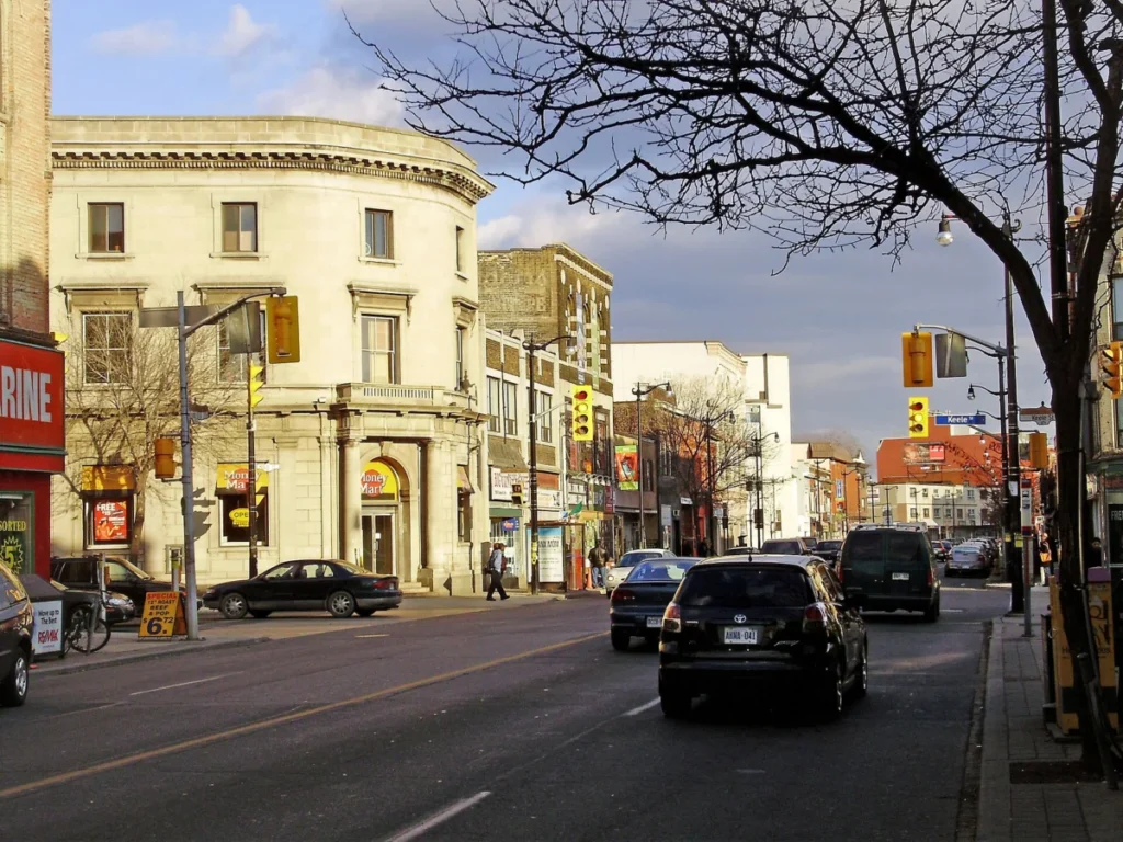 Heritage buildings at Dundas Street West and Keele Street in the Junction, Toronto