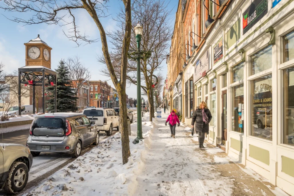 Historic Broadway in downtown Orangeville, Ontario